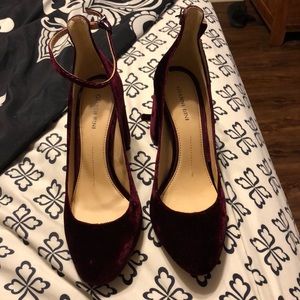 Burgundy Velvet heels